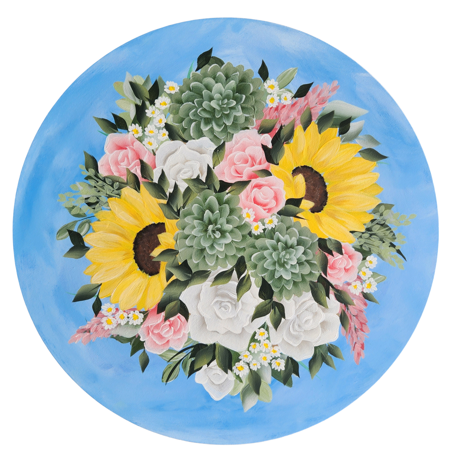 Canvas Round - Handpainted Original 50cm