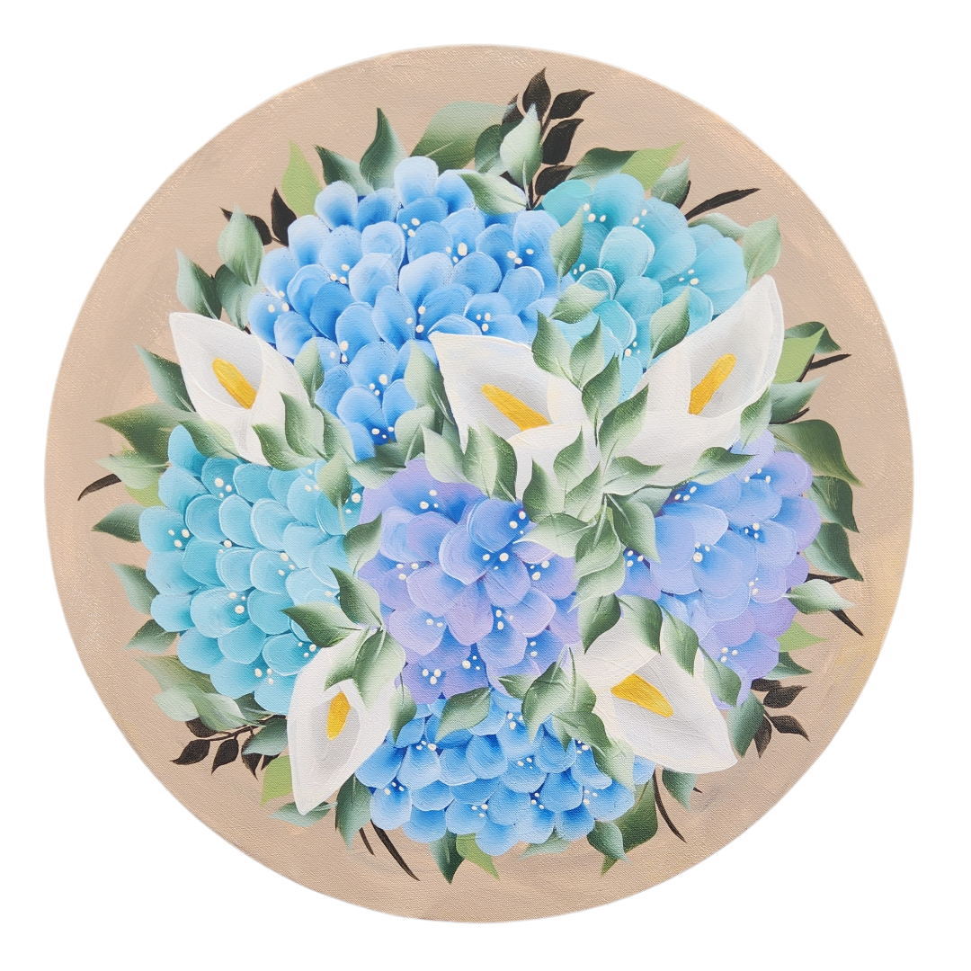 Canvas Round - Handpainted Original 40cm