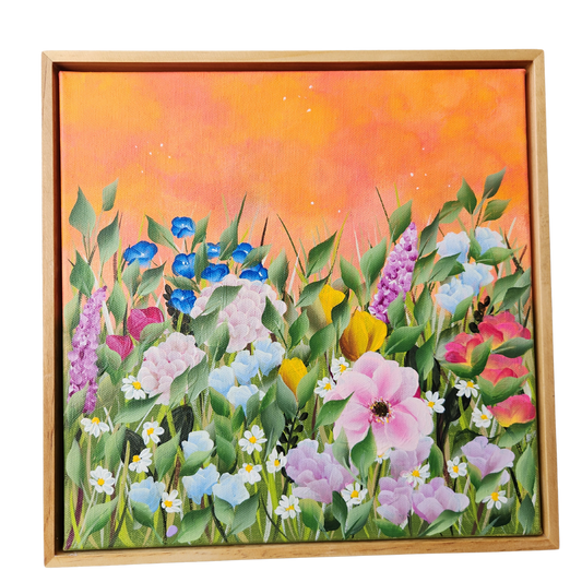 Canvas Framed Square - Handpainted Original 30cm