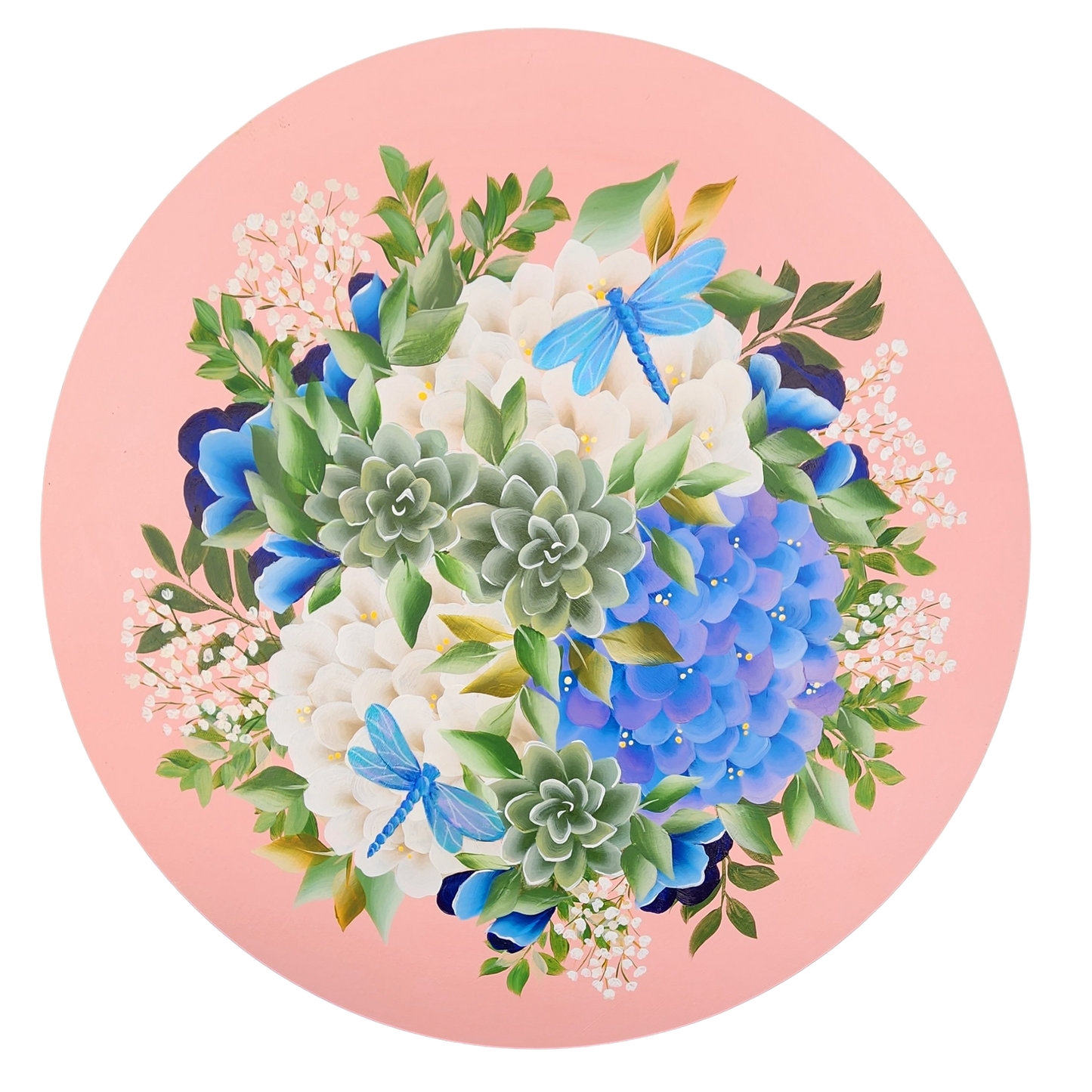 Canvas Round - Handpainted Original 50cm