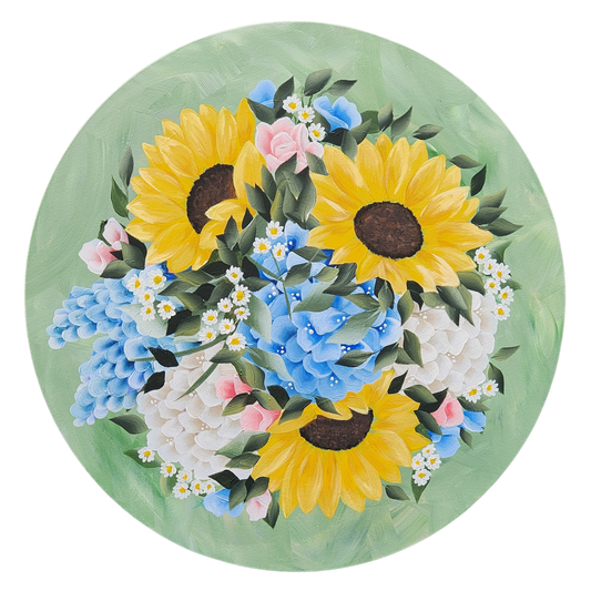 Canvas Round - Handpainted Original 50cm