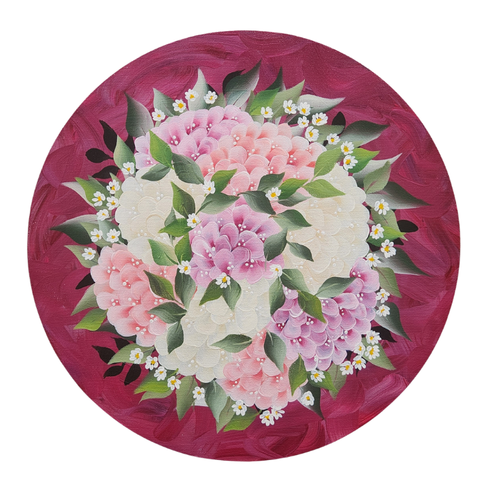 Canvas Round - Handpainted Original 40cm