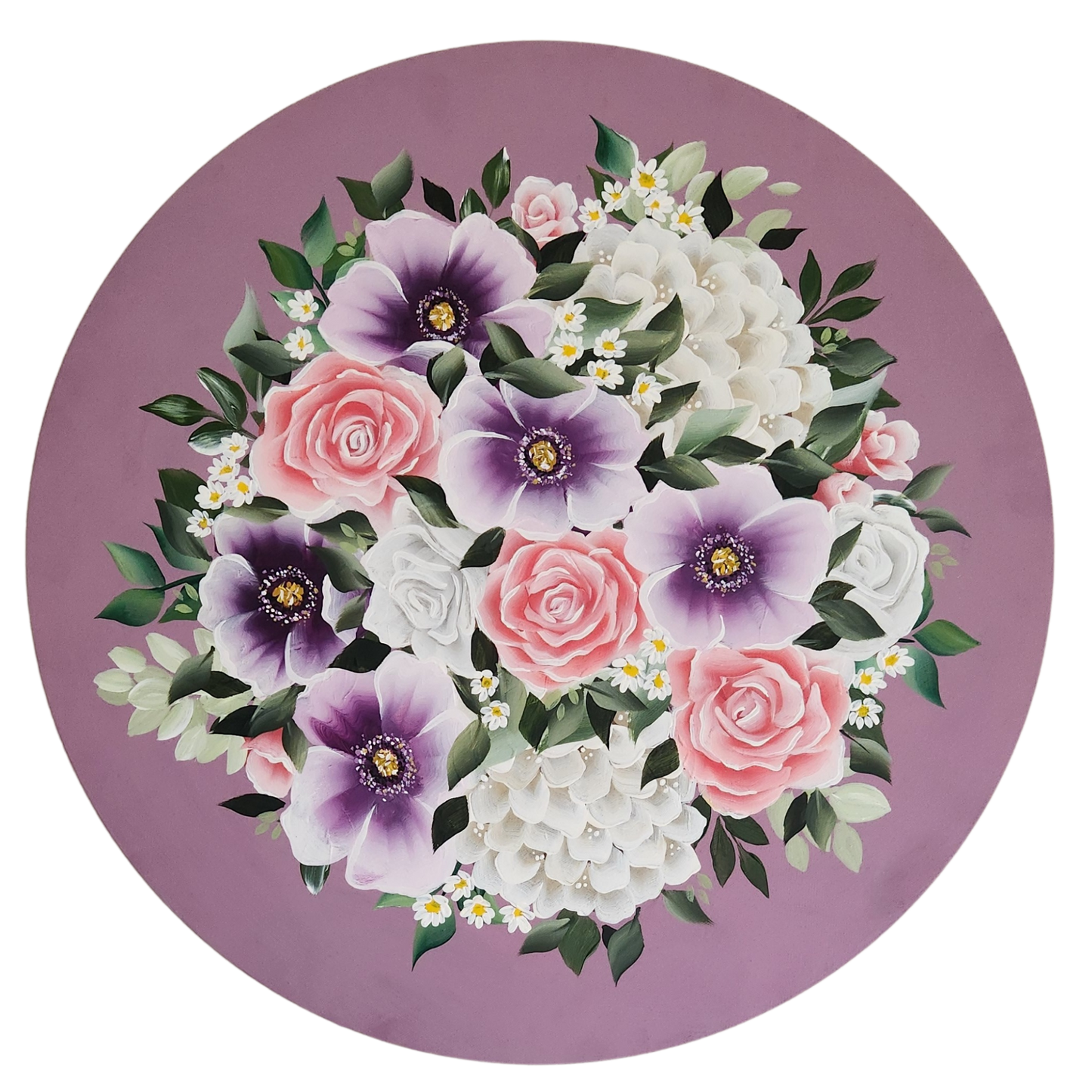 Canvas Round - Handpainted Original 50cm
