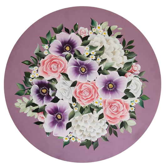 Canvas Round - Handpainted Original 50cm