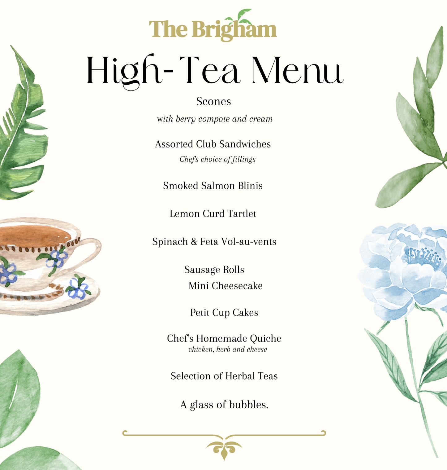 Paint & Create High Tea @ The Brigham