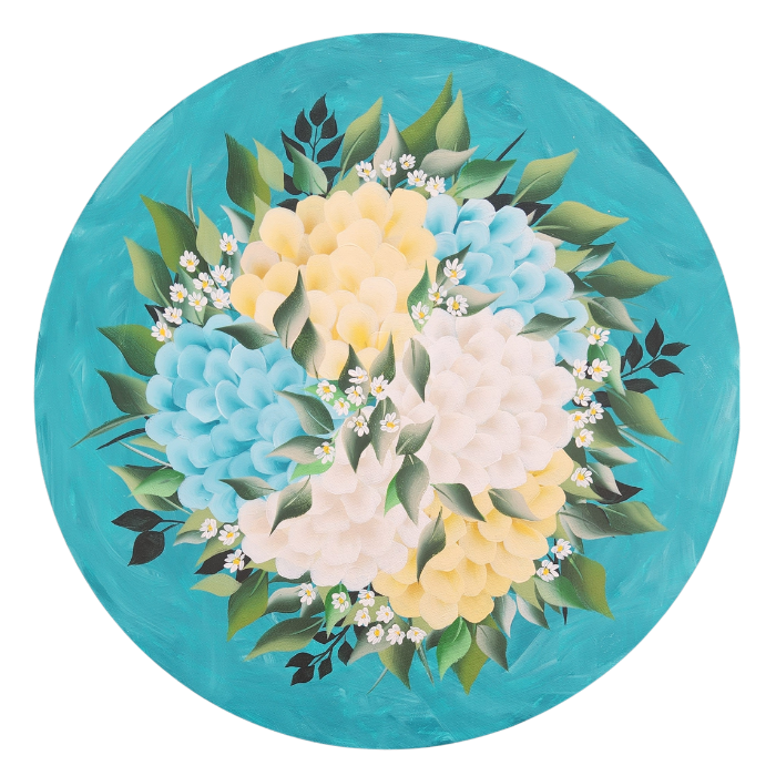 Canvas Round - Handpainted Original 50cm