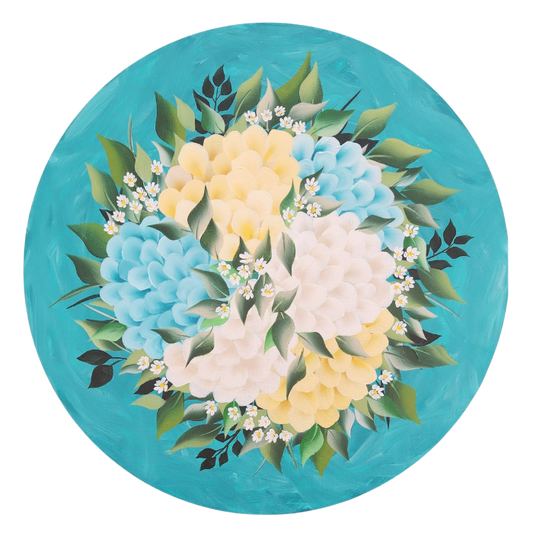 Canvas Round - Handpainted Original 50cm