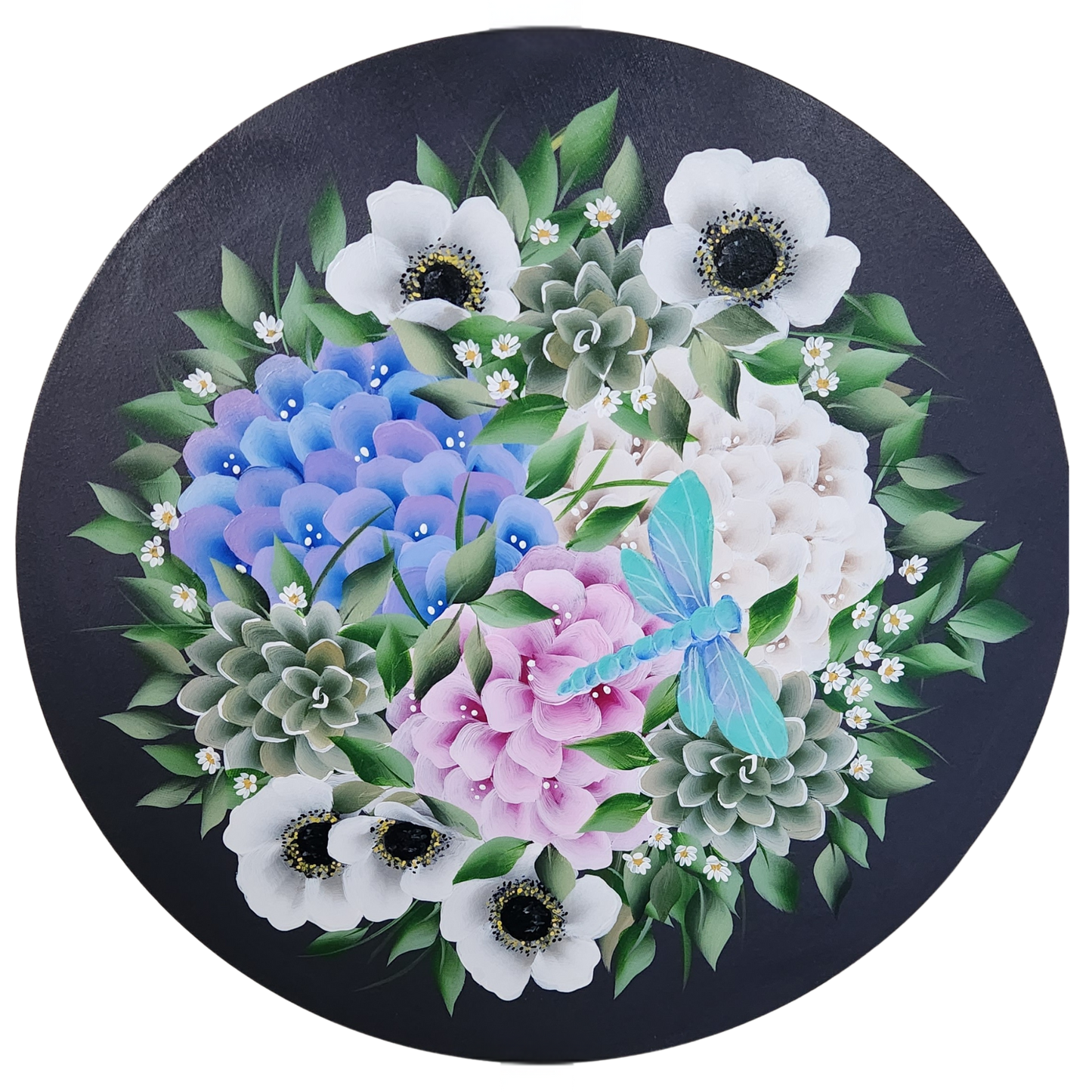 Canvas Round - Handpainted Original 50cm