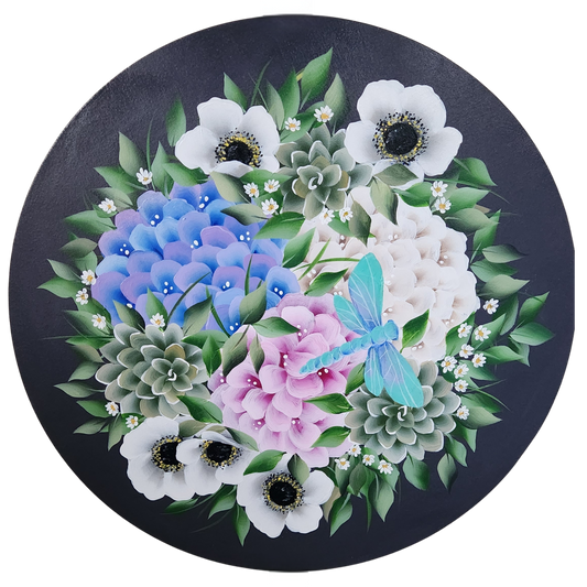 Canvas Round - Handpainted Original 50cm