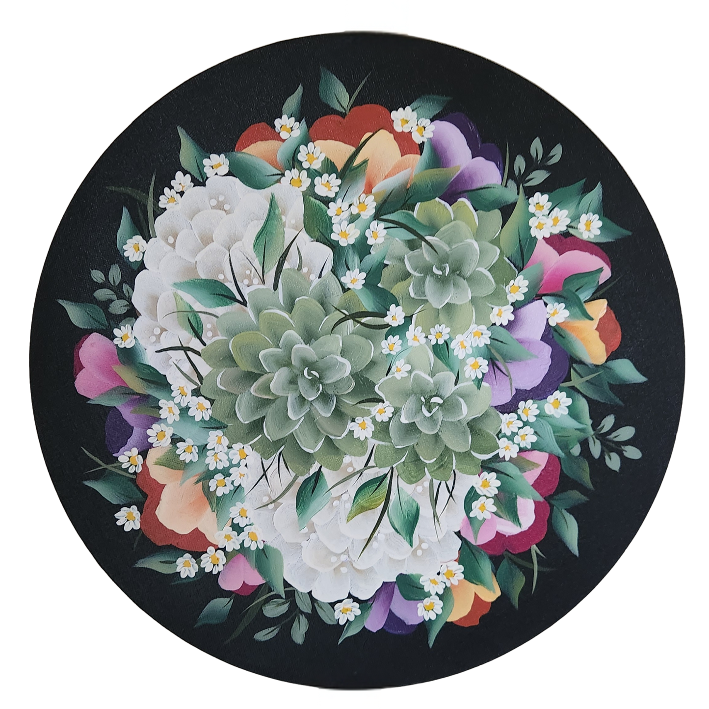Canvas Round - Handpainted Original 40cm
