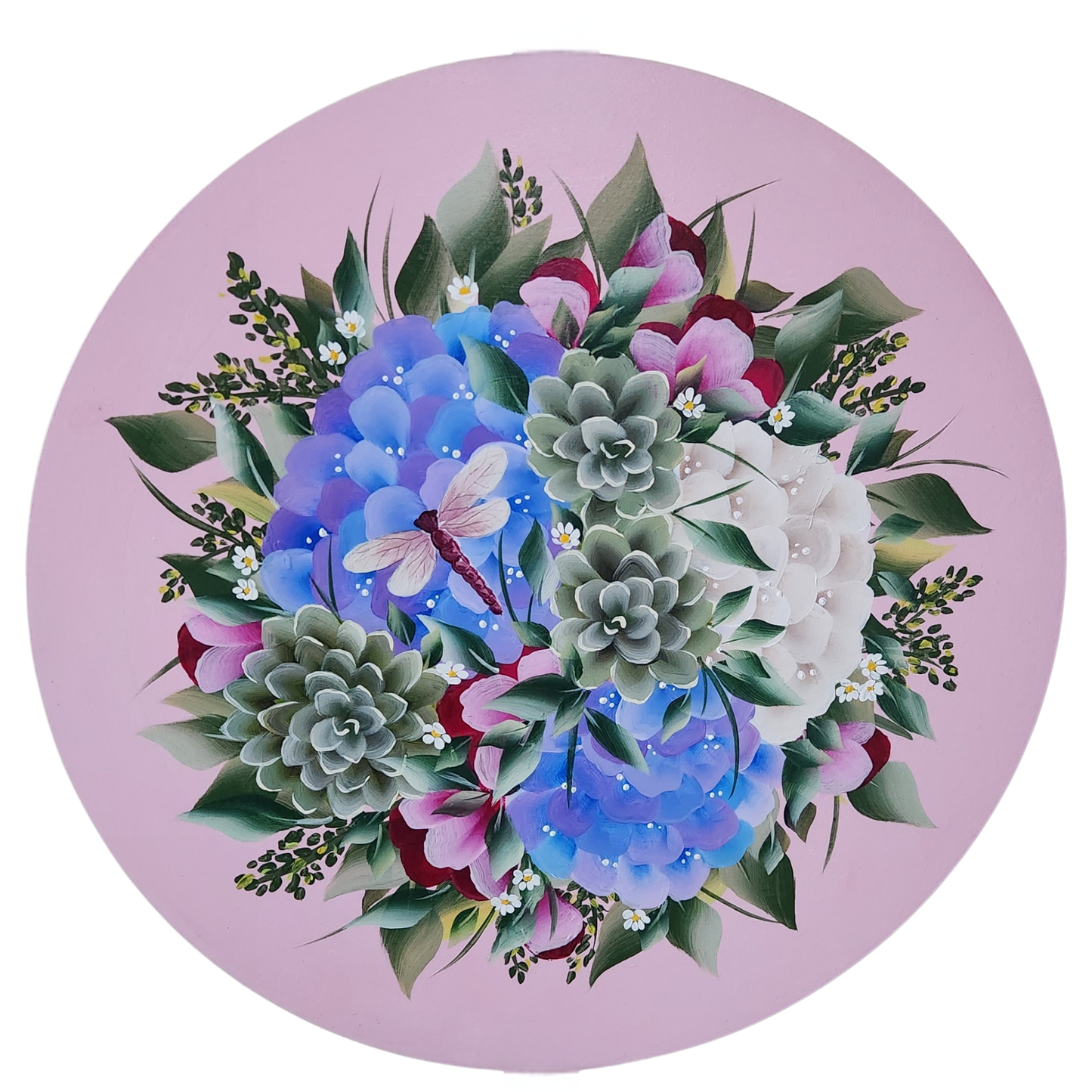 Canvas Round - Handpainted Original 50cm
