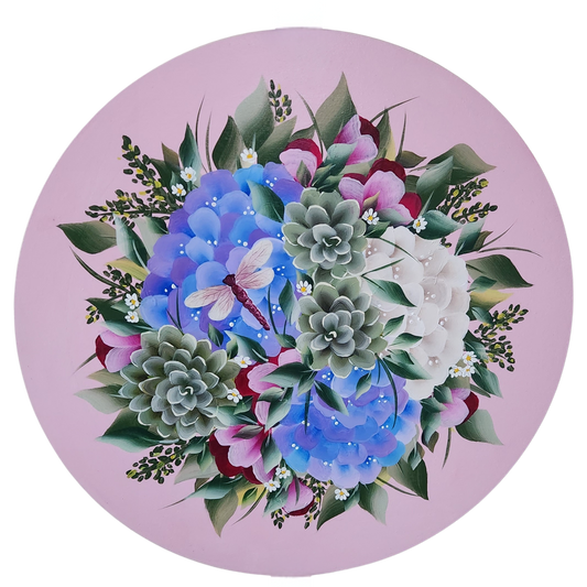 Canvas Round - Handpainted Original 50cm