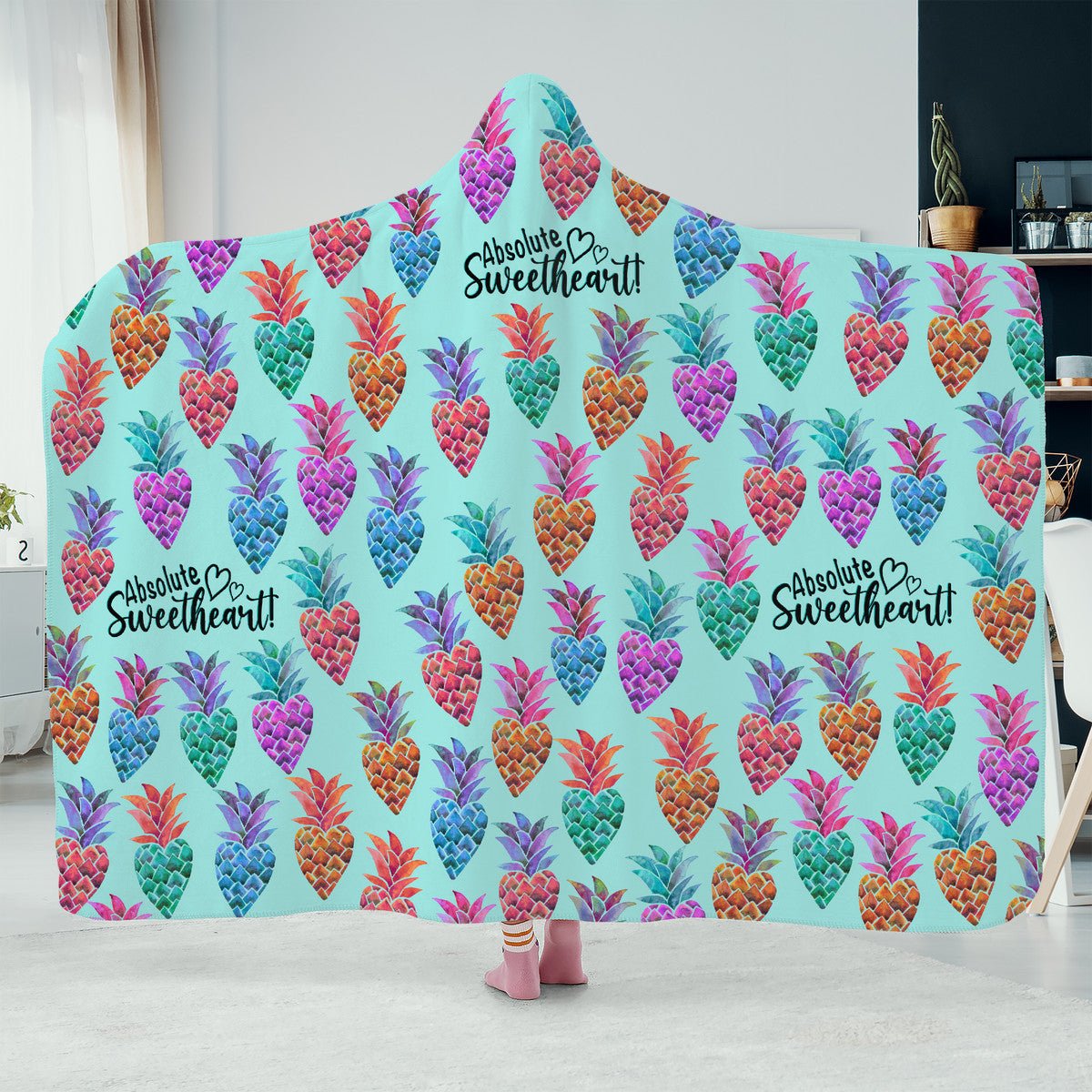 'Pineapple Snugs' Hooded Blanket in Mint - Love Those Blooms